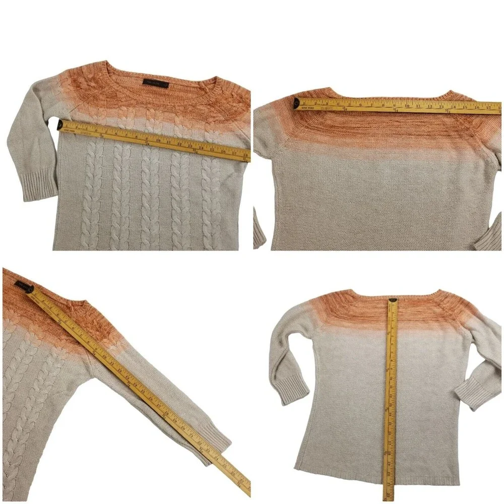 The Limited Boatneck Cableknit Sweater 3/4 Sleeve Womens Jrs Sz M  Wool Viscose - Picture 8 of 16